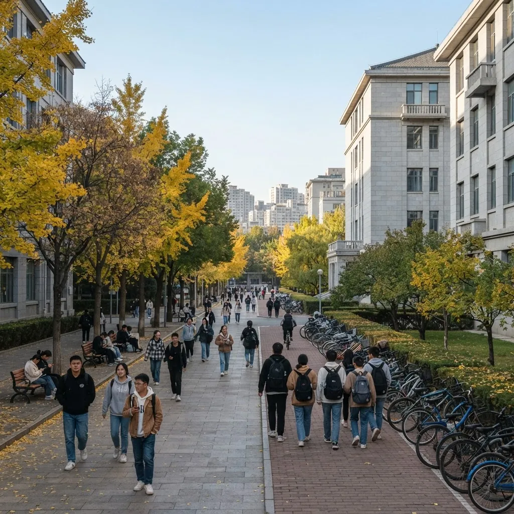 Beijing Foreign Studies University campus grounds and academic buildings