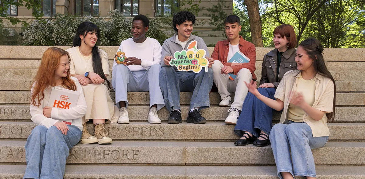 International students together on the Beijing Forestry University campus