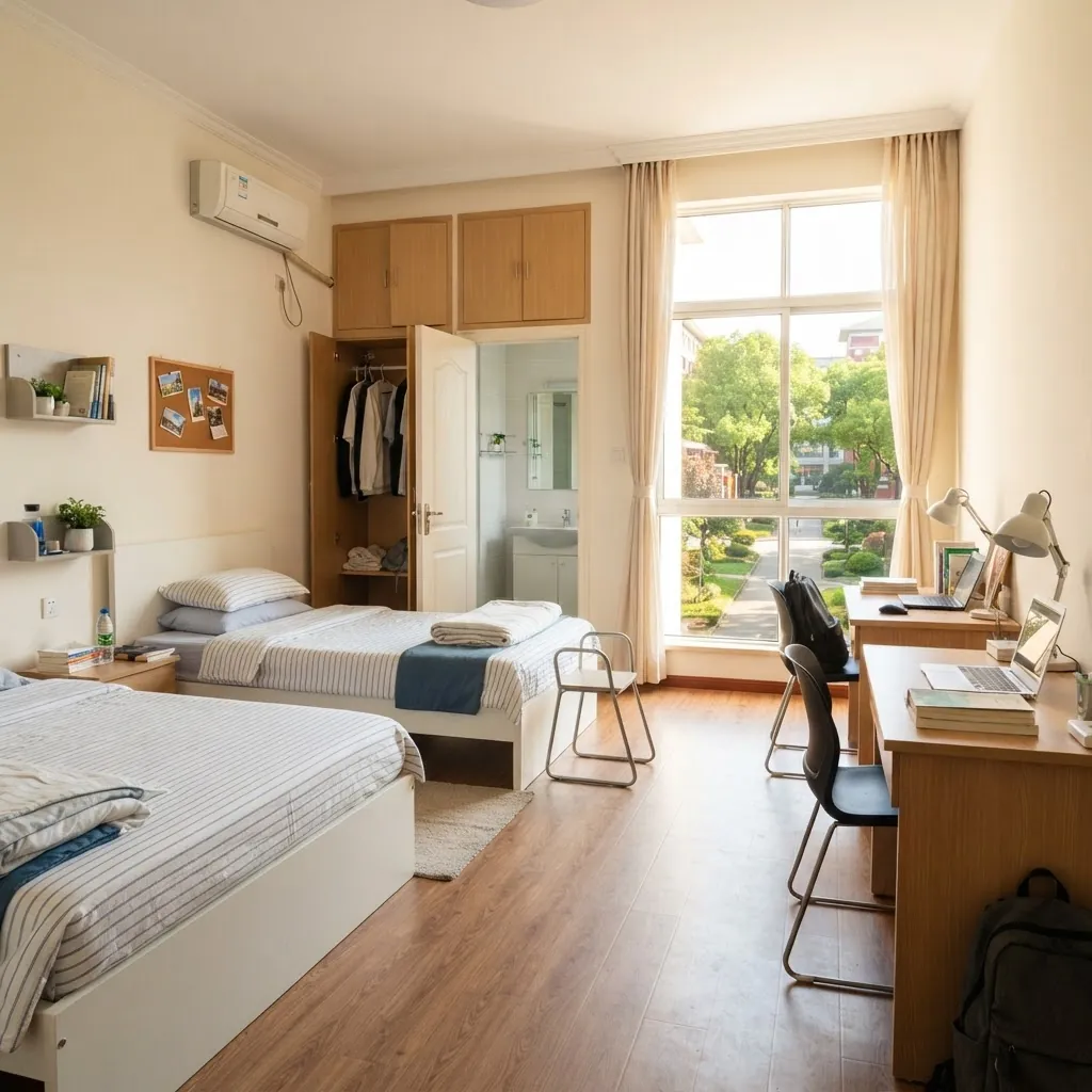 International student dormitory room at Beijing Institute of Technology