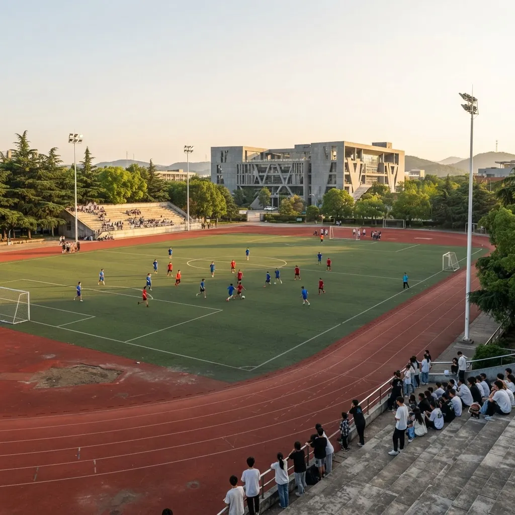 Football pitch and running track at Beijing Institute of Technology