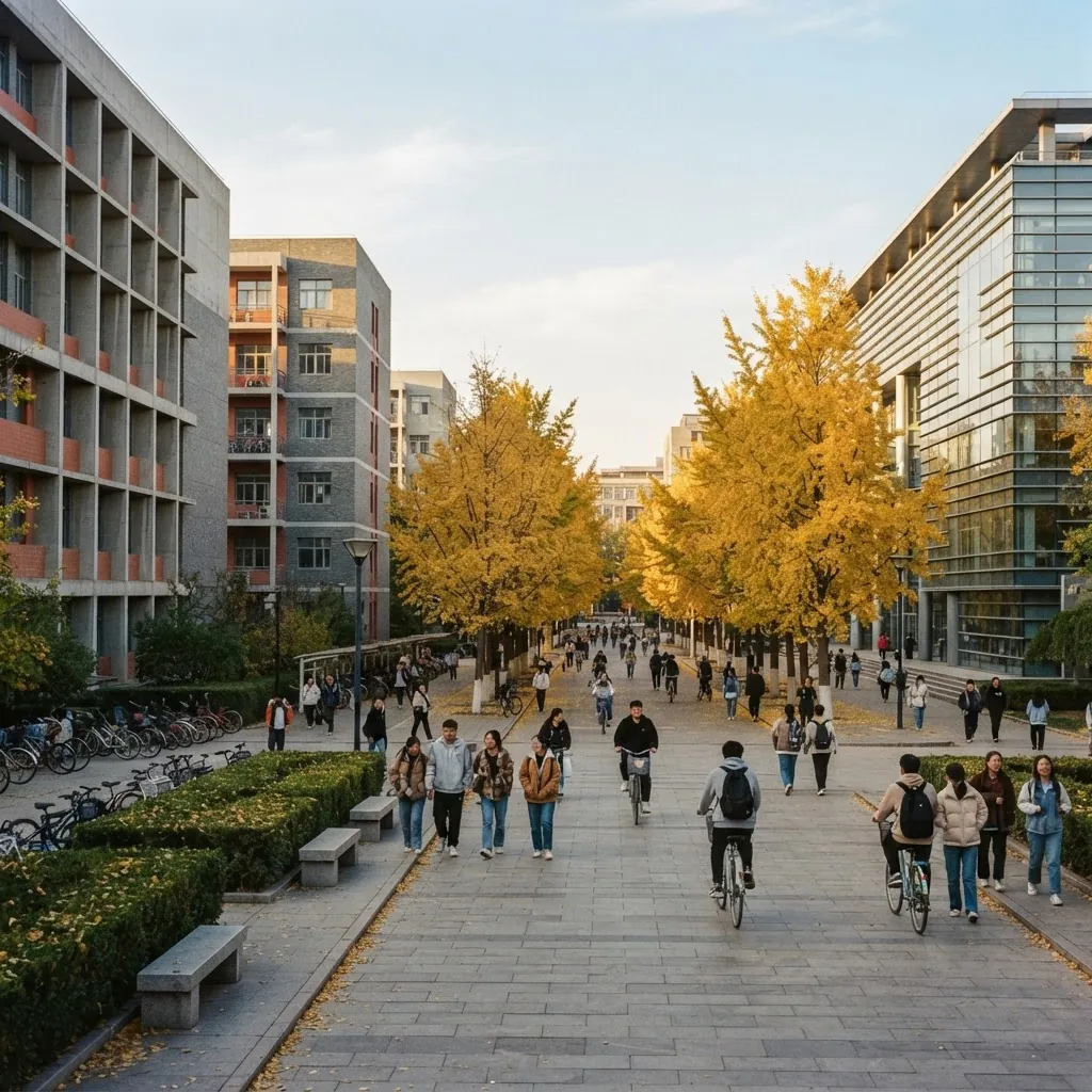 Beijing Jiaotong University campus grounds and academic buildings