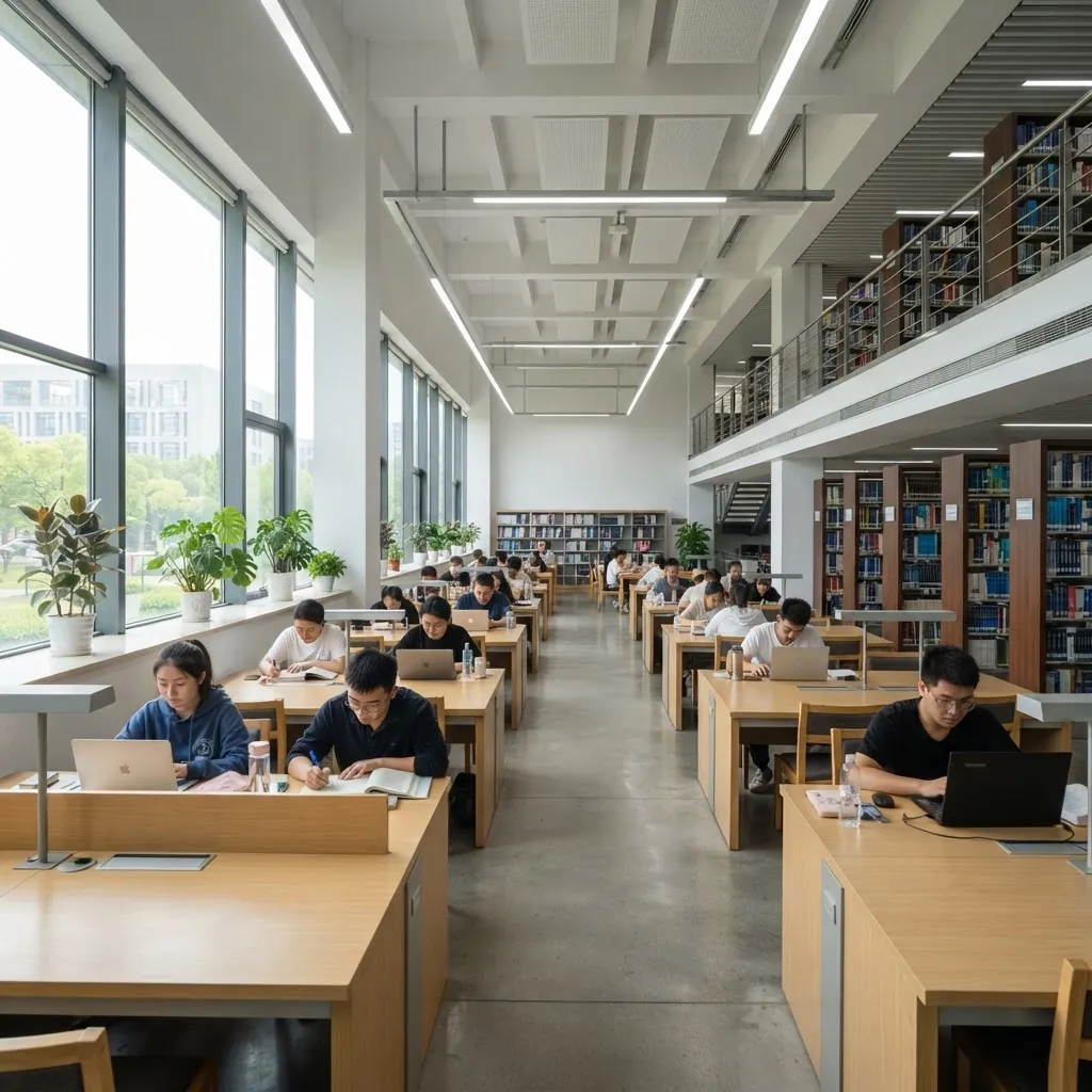 Beijing Jiaotong University library reading room