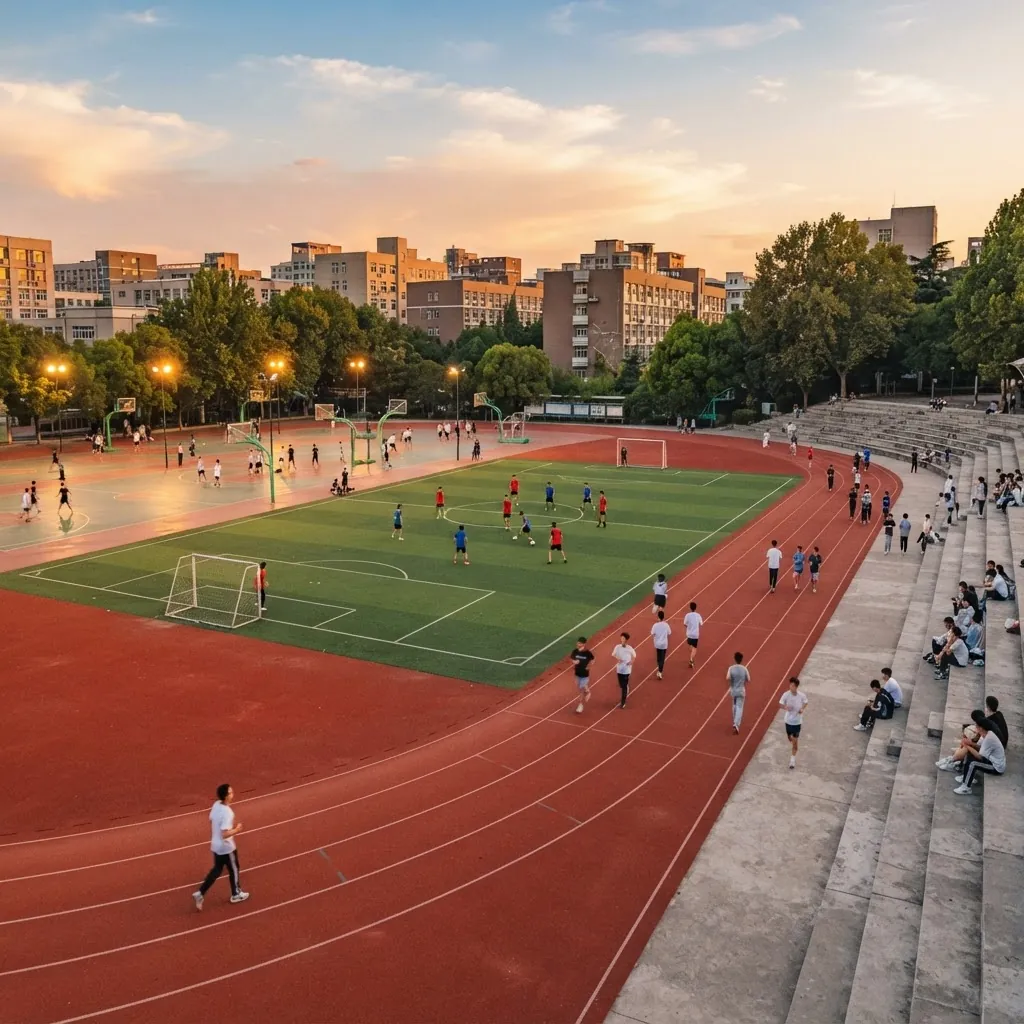 Sports field and running track at Beijing Jiaotong University
