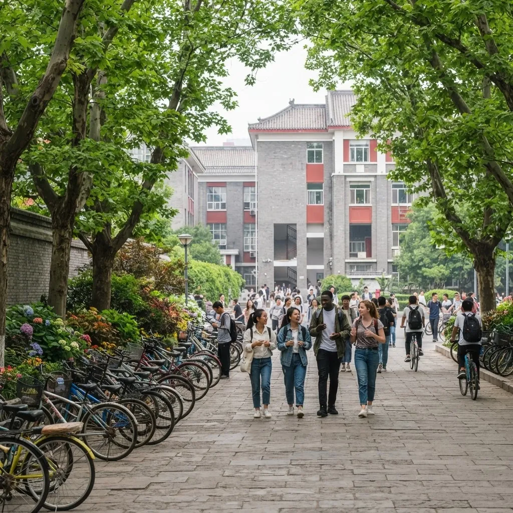 Beijing Language and Culture University campus grounds and academic buildings