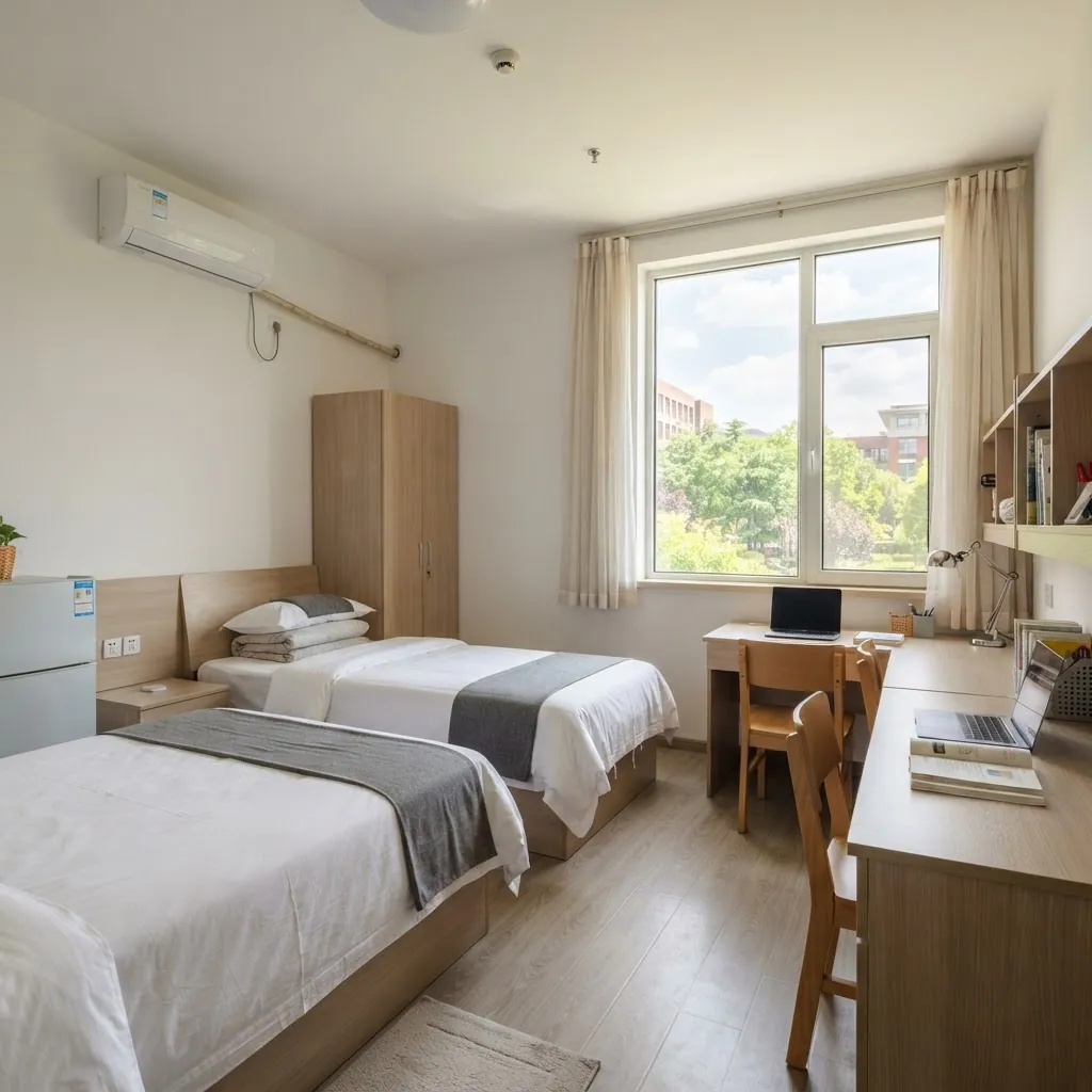 International student dormitory room at Beijing Language and Culture University