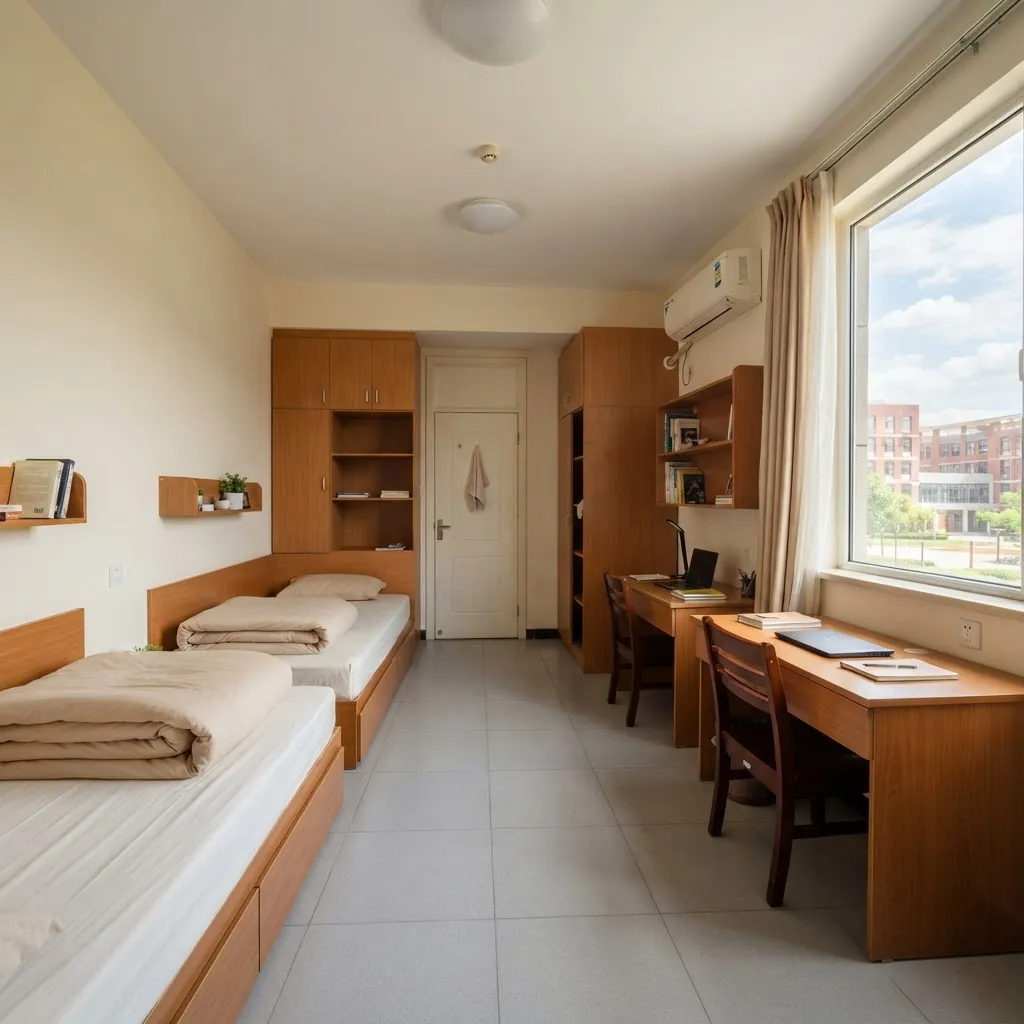 International student dormitory room at Beijing University of Chemical Technology