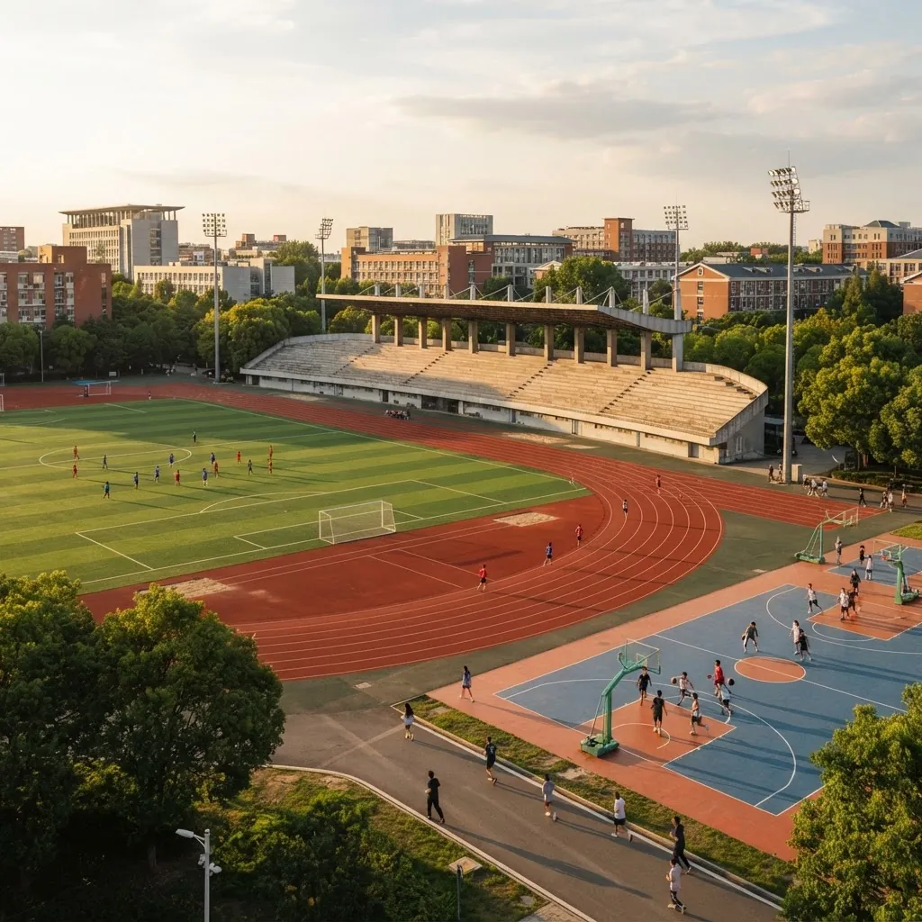 Running track and sports facilities at Beijing University of Chemical Technology