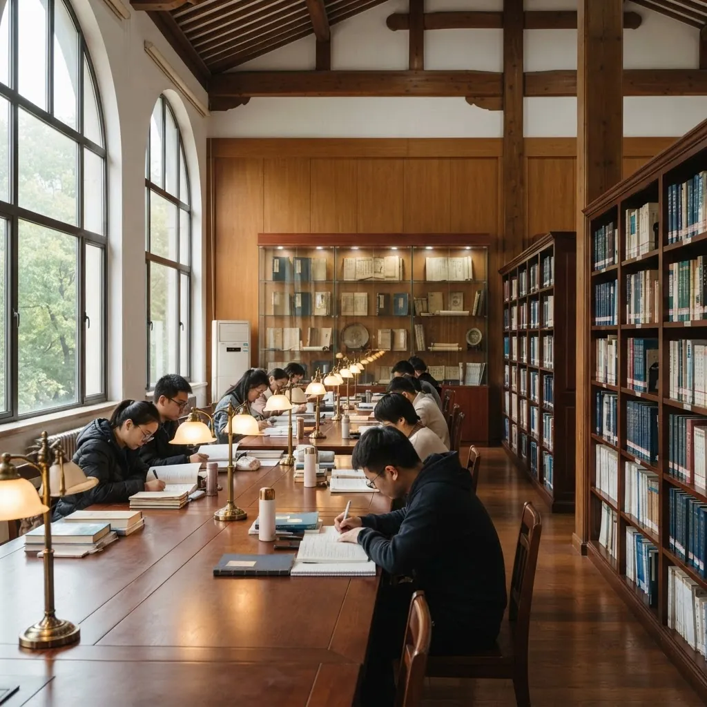 Beijing University of Chinese Medicine library reading room