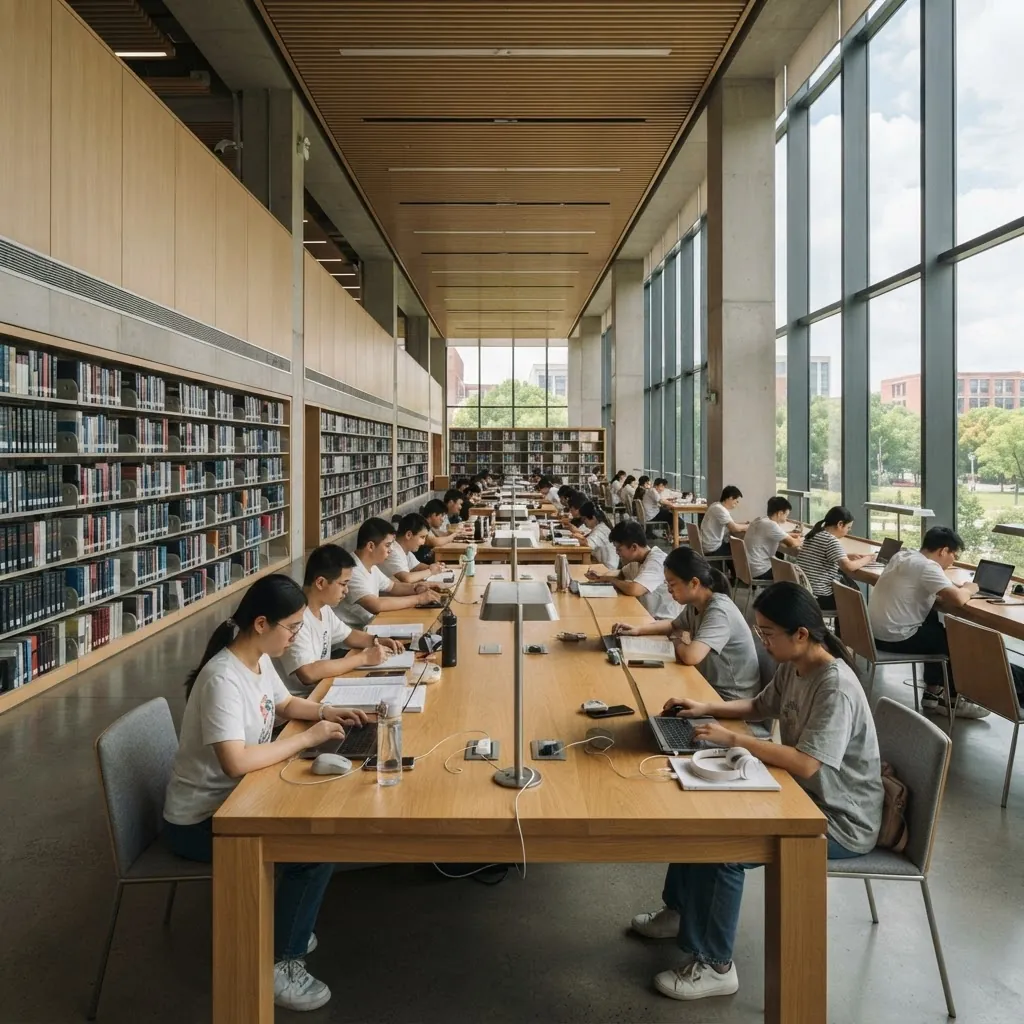 Beijing University of Posts and Telecommunications library reading room