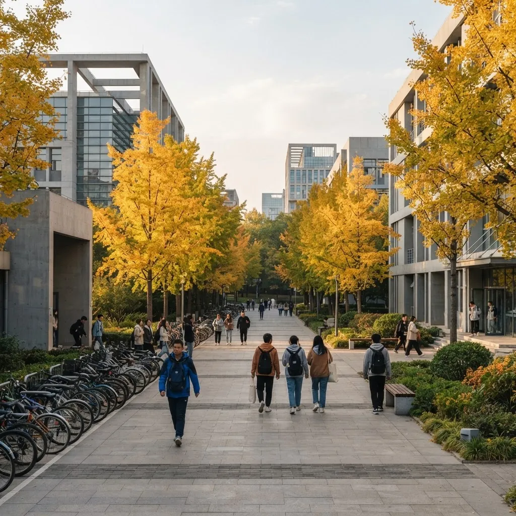 Beijing University of Technology campus grounds and academic buildings