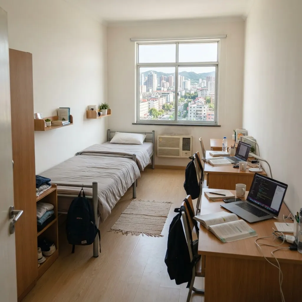 International student dormitory room at Beijing University of Technology
