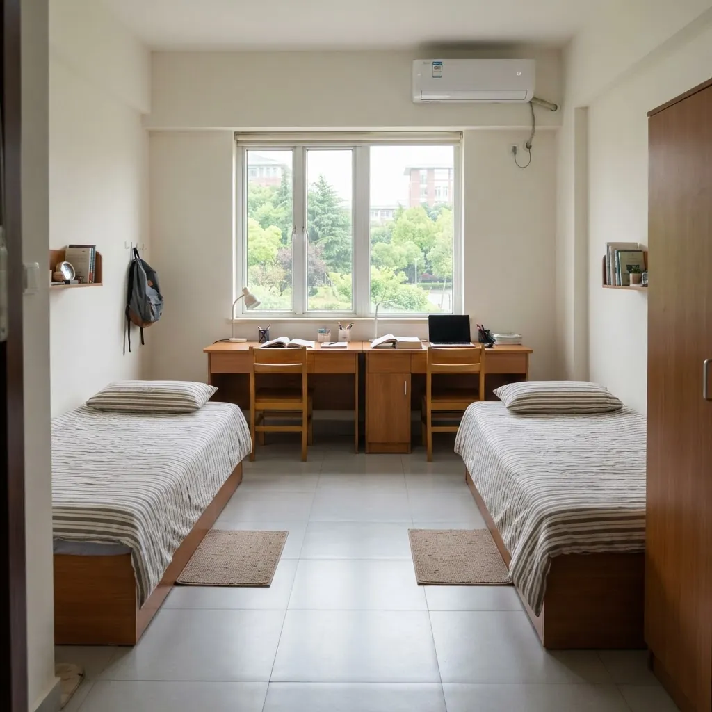 International student dormitory room at Capital Medical University