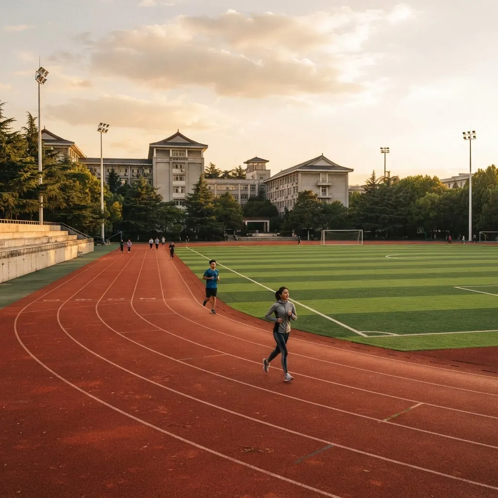 Sports field and running track at Capital Medical University