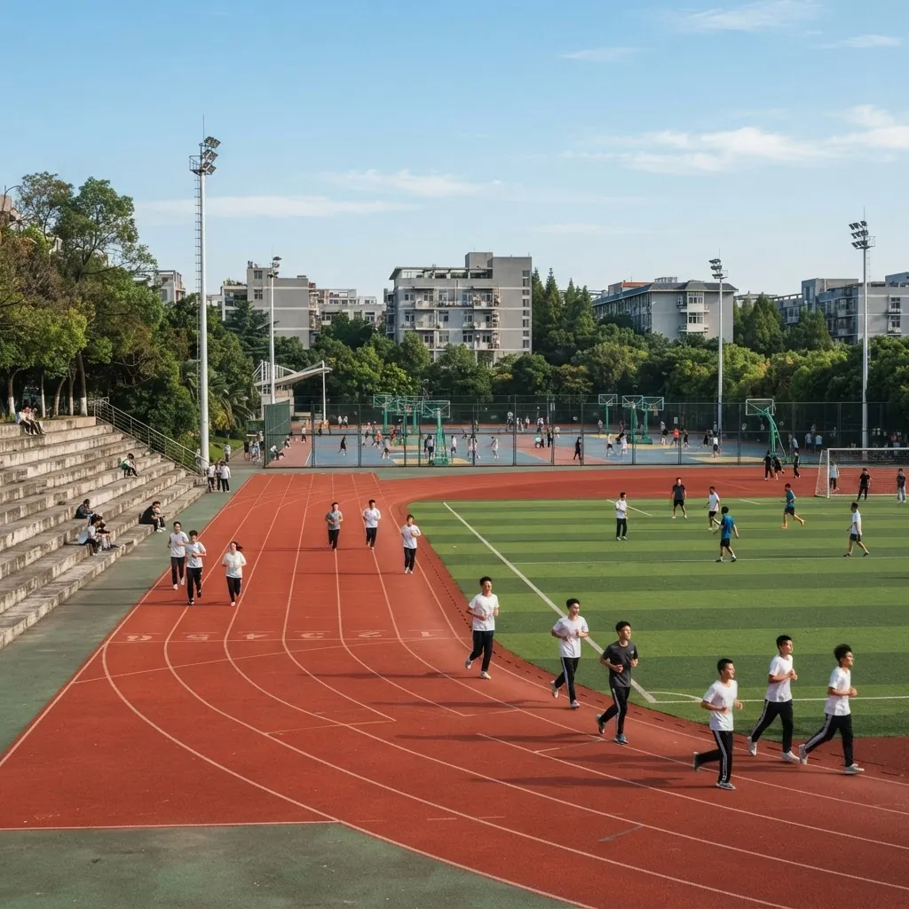Sports field and running track at Central University of Finance and Economics