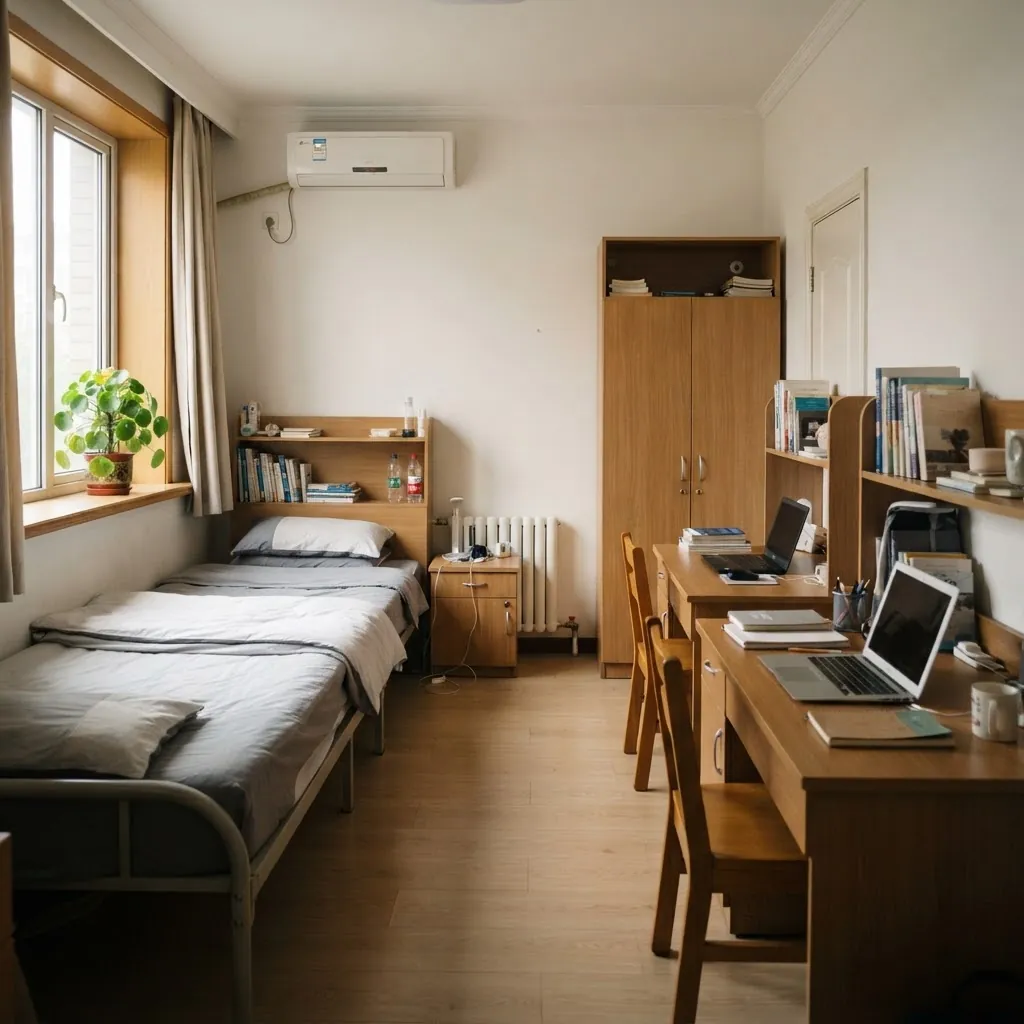 International student dormitory room at China Agricultural University