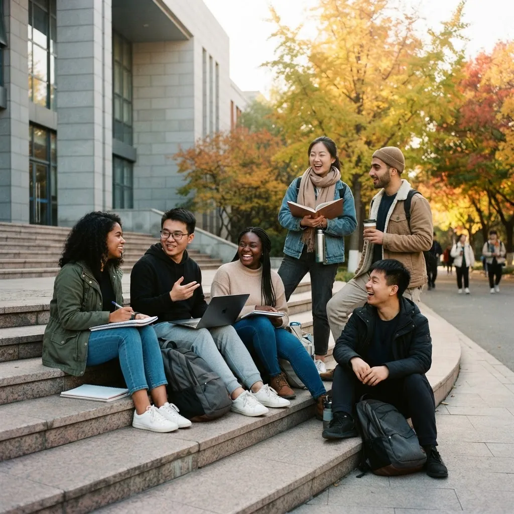 International students together on the China University of Mining and Technology-Beijing campus
