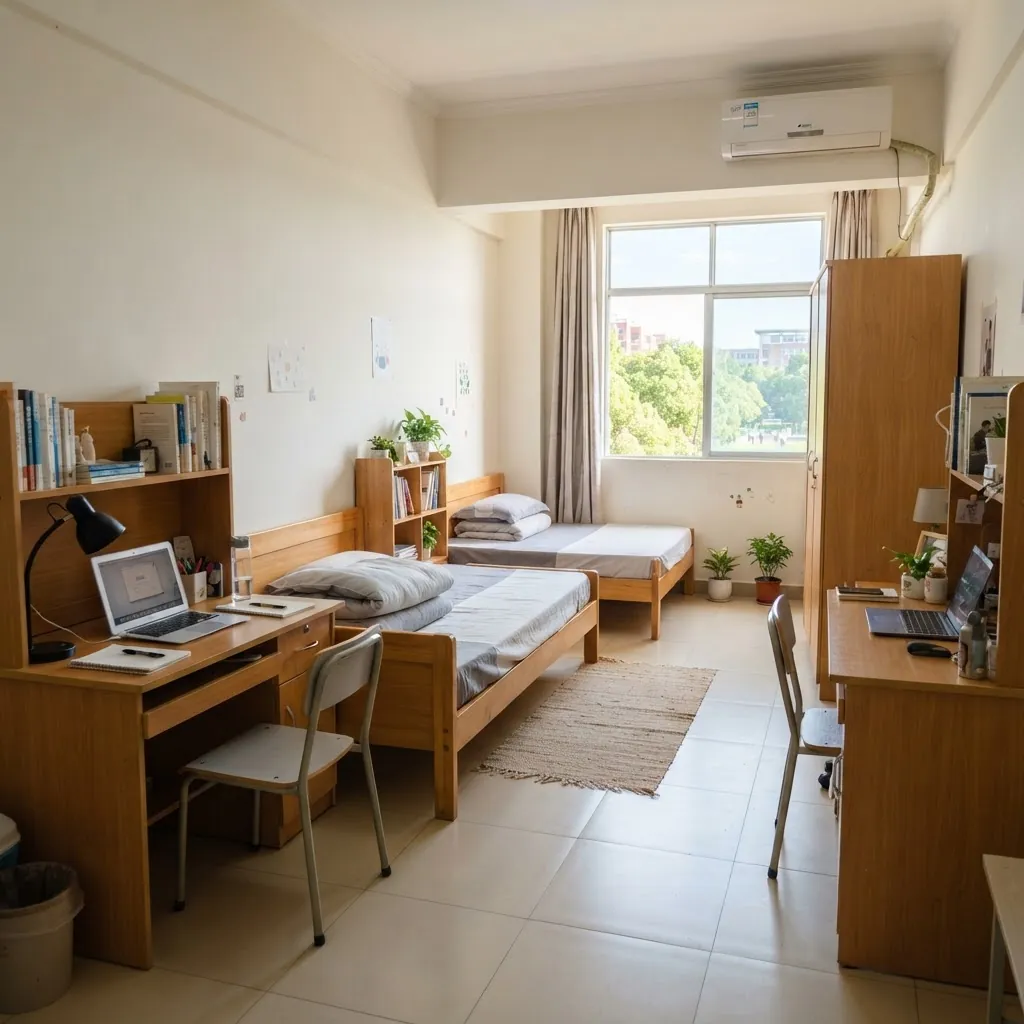 International student dormitory room at China University of Political Science and Law