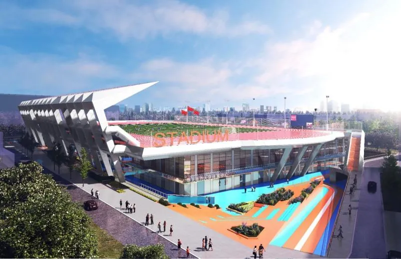 Sports field and running track at North China Electric Power University