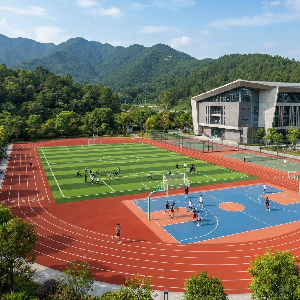 Sports field and running track at the University of Chinese Academy of Sciences