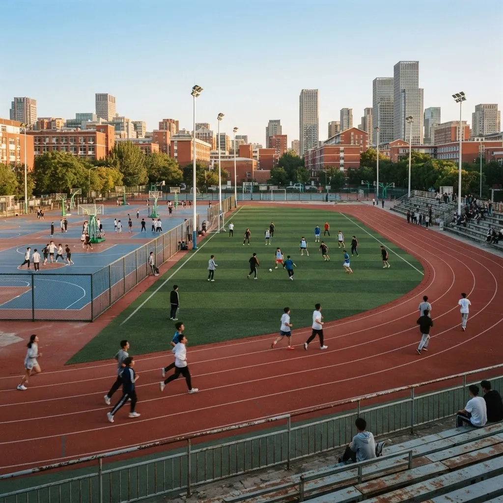 Sports field and running track at the University of International Business and Economics