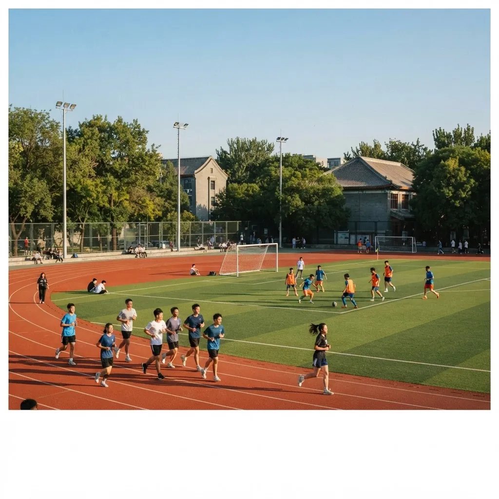 Sports field and running track at University of Science and Technology Beijing
