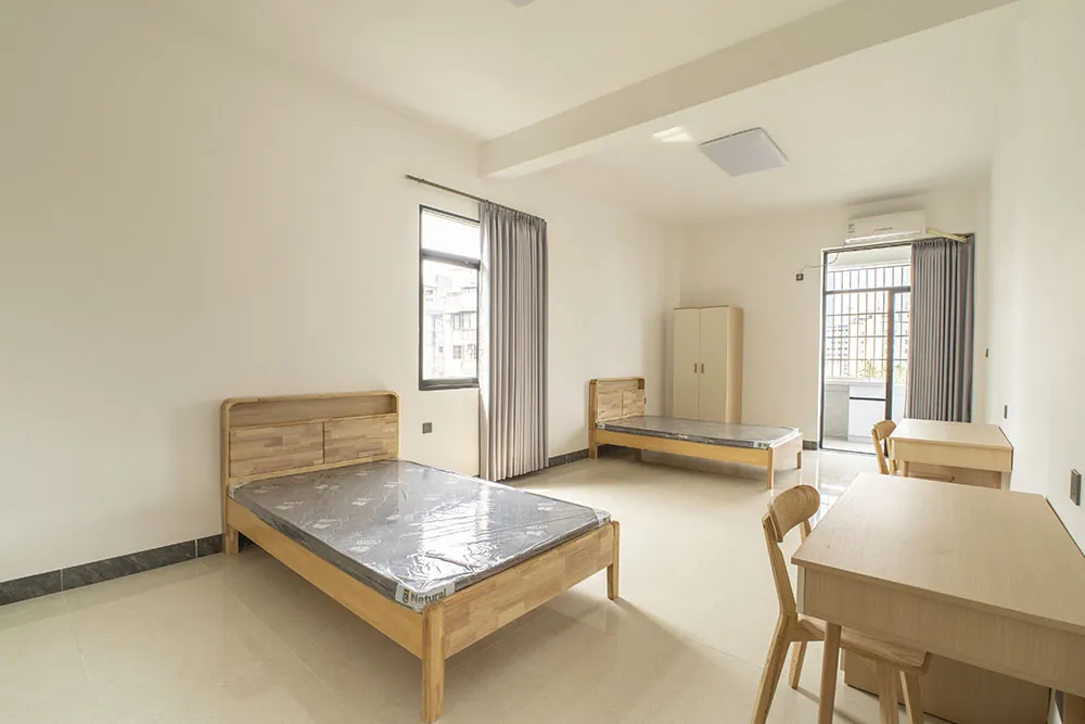 International student dormitory room at Guangdong University of Technology