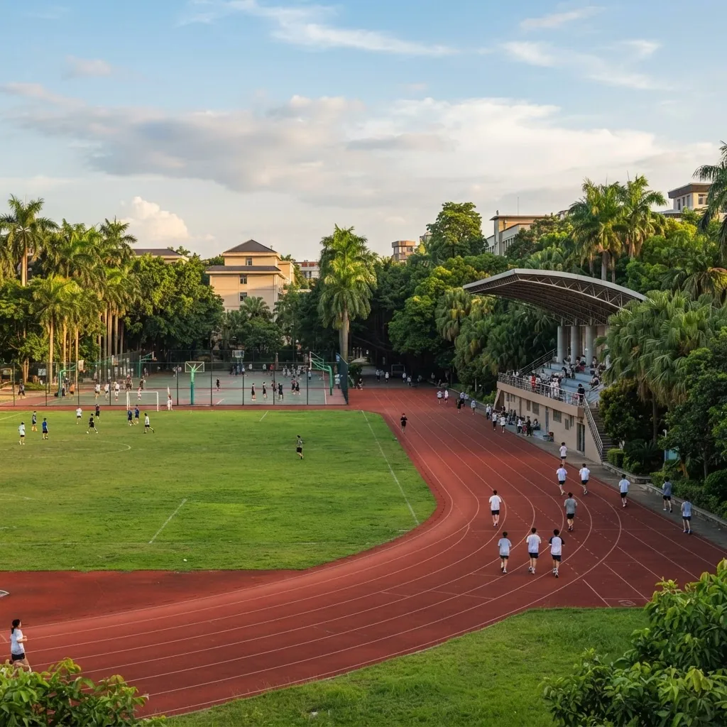 Sports field and running track at Jinan University