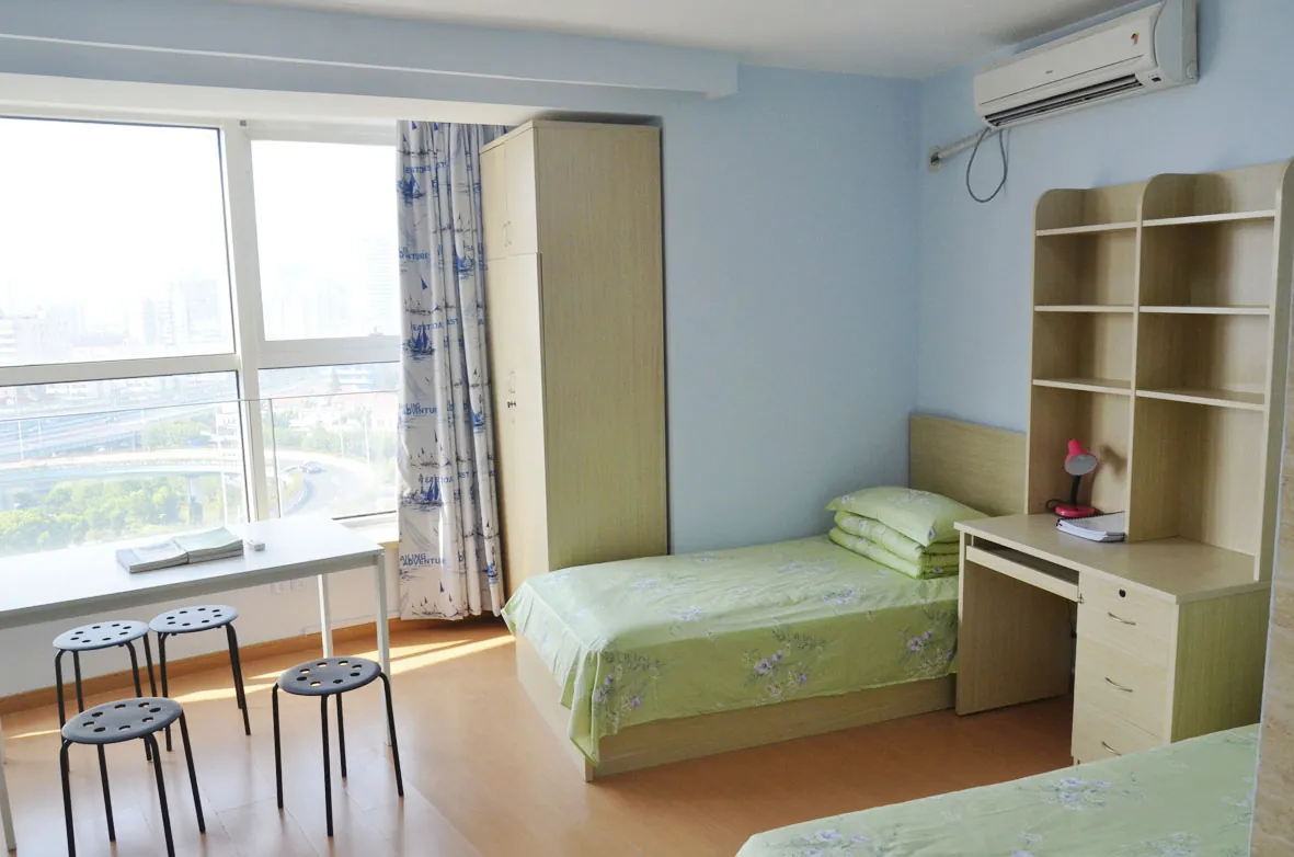 International student dormitory room at Donghua University