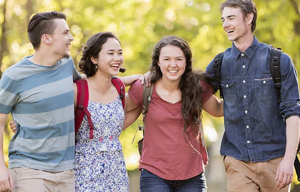 International students together on the Shanghai University campus