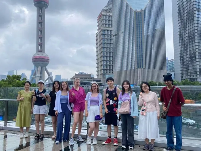 International students together on the ShanghaiTech University campus