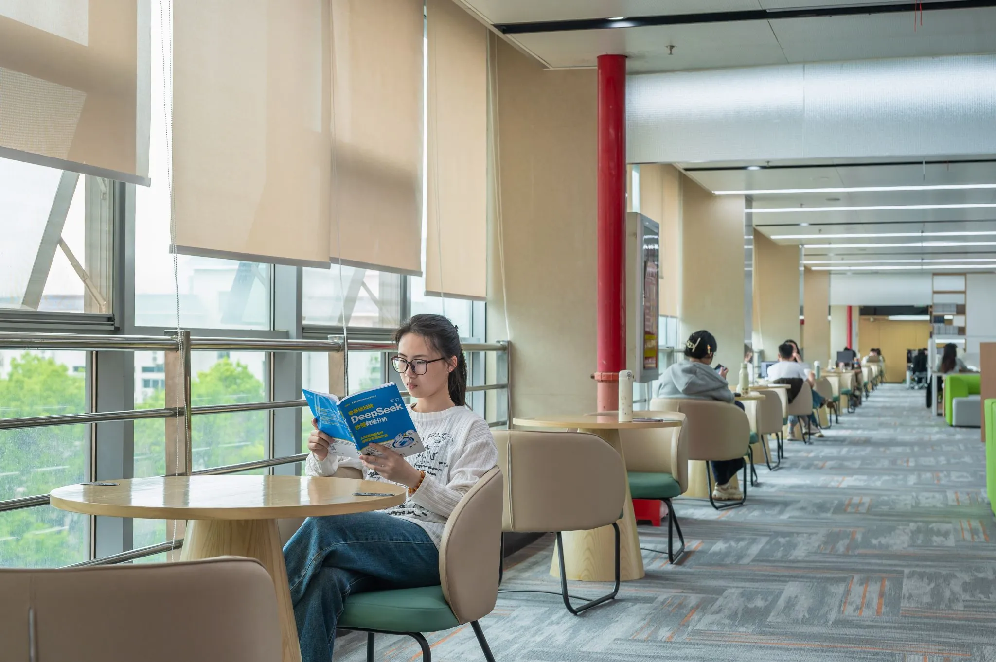 Central China Normal University library reading room