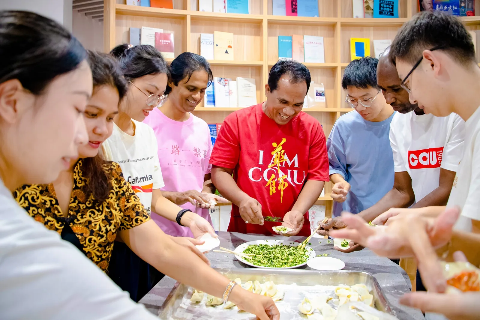 Students participating in campus life at Central China Normal University