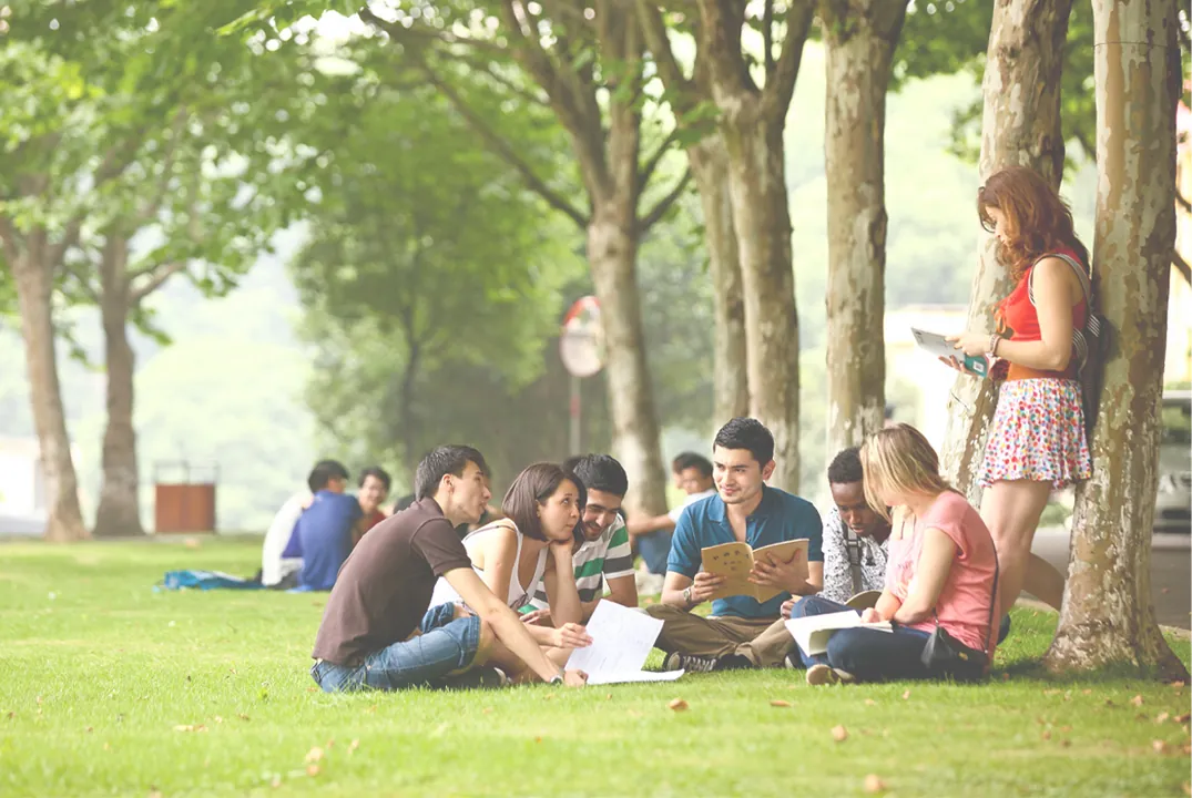 International students on the China University of Geosciences campus